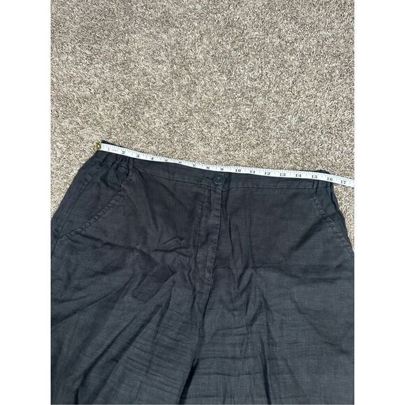 FLAX Linen Pants Black Women’s S Lagenlook Wide Tapered Leg Flowy Zip Button - Picture 7 of 14